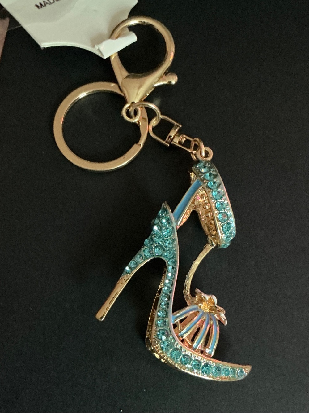 Crystal Embellished Turquoise High Heel Keychain Absolutely Gorgeous 🤩